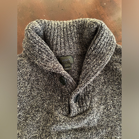 Men’s J. Crew Marled Lambswool Shawl-Collar Sweater - Picture 12 of 13